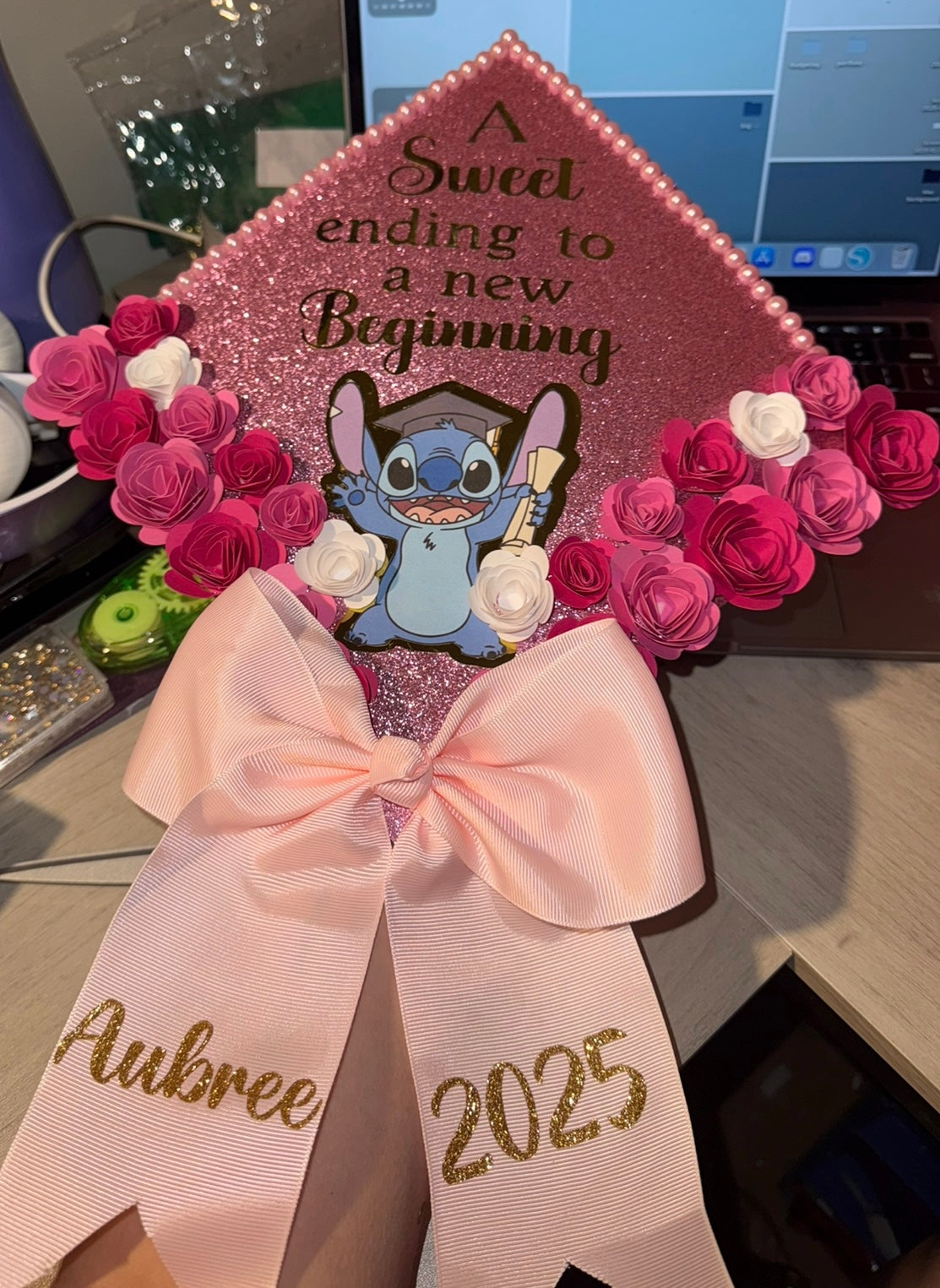 A Sweet ending to a new Beginning Stitch Graduation Cap