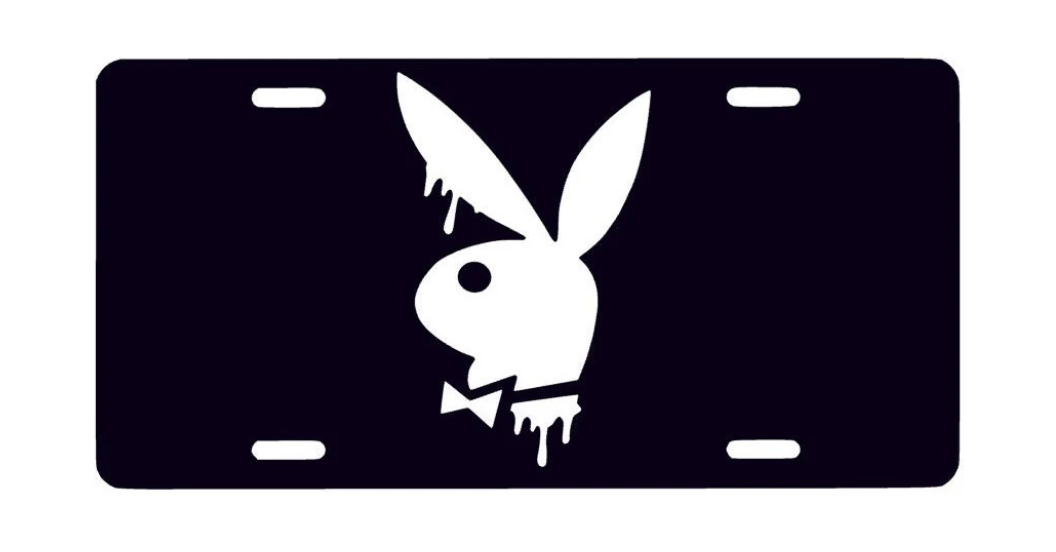 Drippy Playboy Bunny License Plate