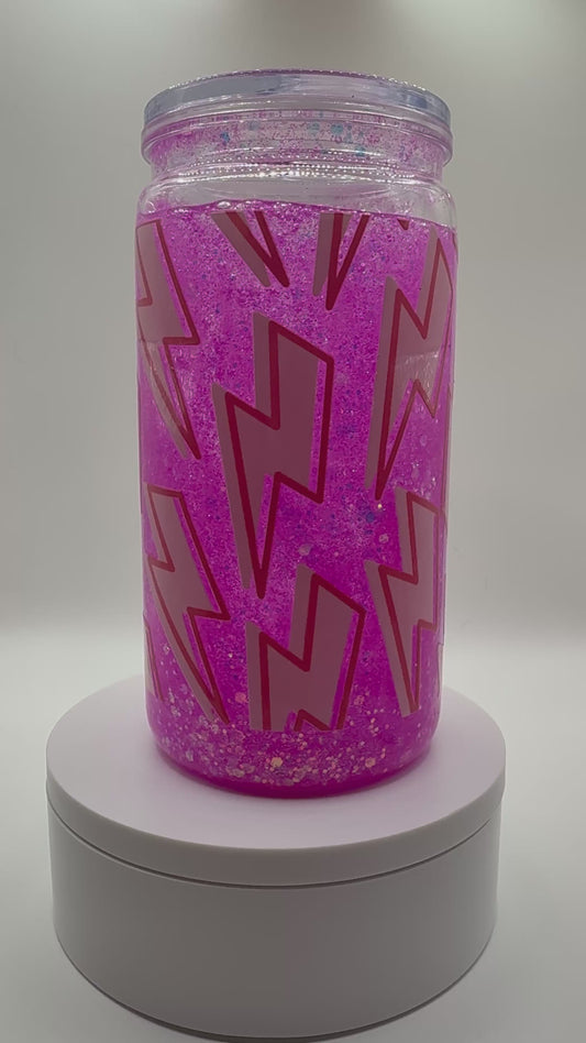 Pink Lightning 20oz Snowglobe